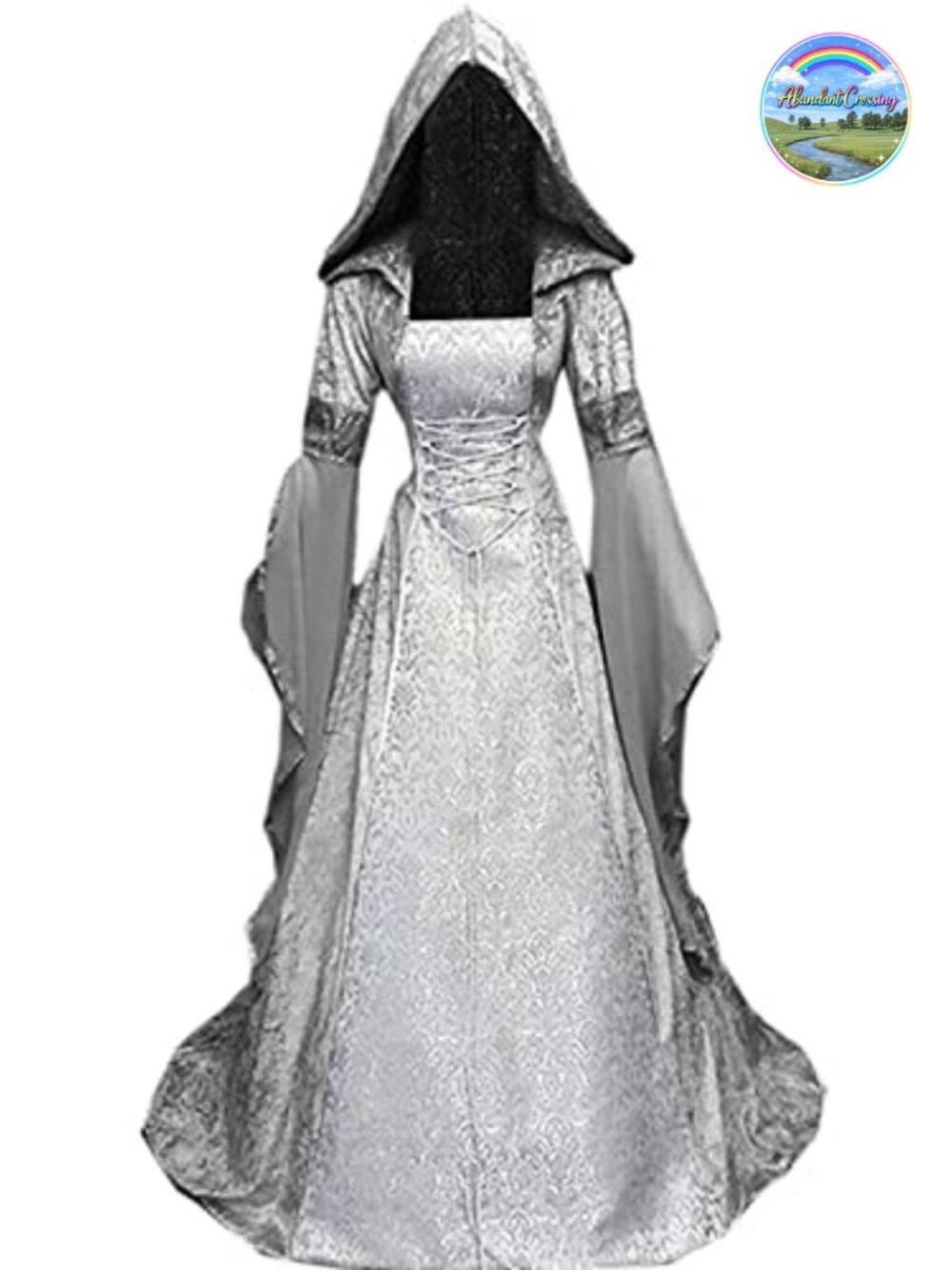 WISHU Women's Gothic Hooded Witch Dress Medieval Victorian Halloween
